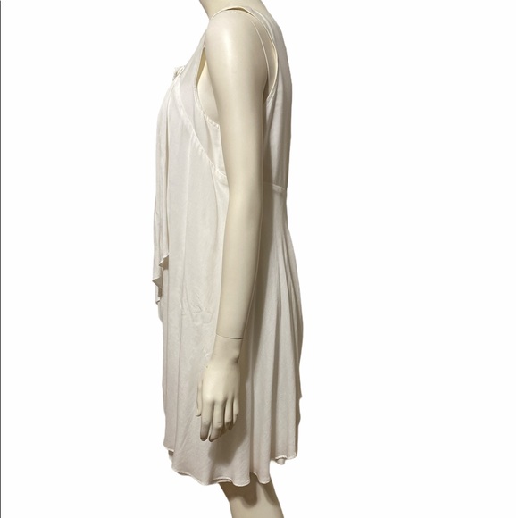 CHARLES CHANG-LIMA White Sleeveless Cupro Dress 8 - Picture 9 of 11